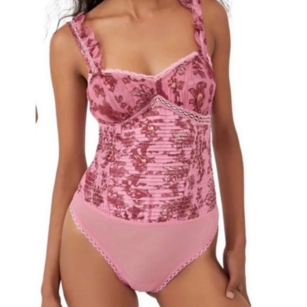 Free People Pink Floral Bra xs